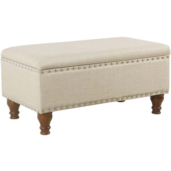 Jasmine Linen Storage Ottoman, Natural
