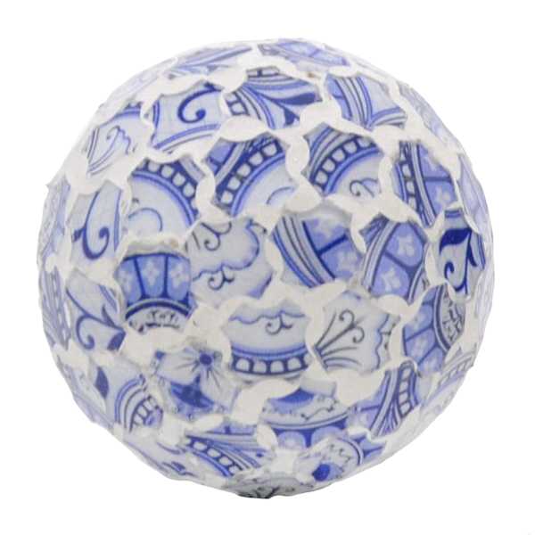 Blue Mosaic Glass Ball, 3"
