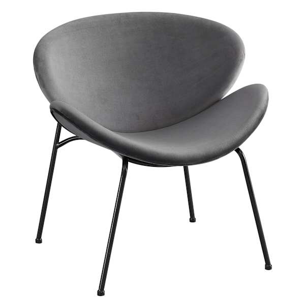 Jagger Chair with Black Metal Legs, Grey