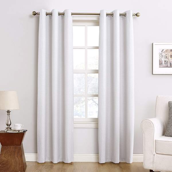 Tremont White Thermal Room Darkening Grommet Curtain Panel, 84"