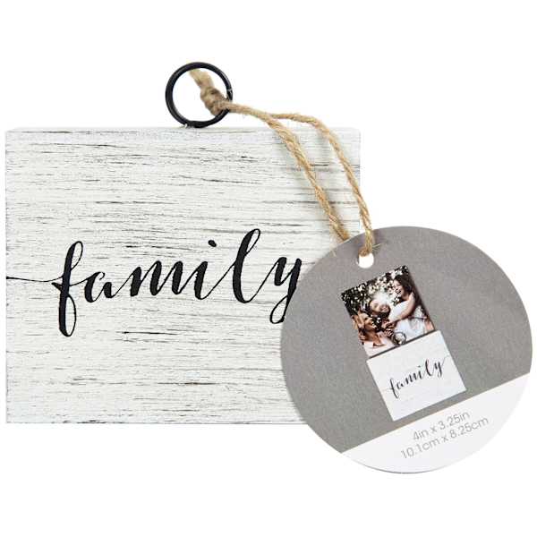 Family Whitewash Photo Block Stand