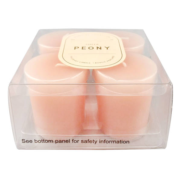 4-Pack Sheer Peony Scented Votive Candles