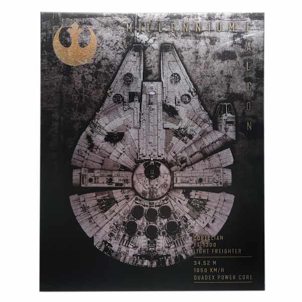 Star Wars Millennium Falcon Metallic Canvas Wall Art, 16x20