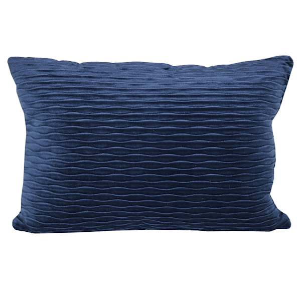 Indigo Ripple Textured Plush Throw Pillow, 14x20
