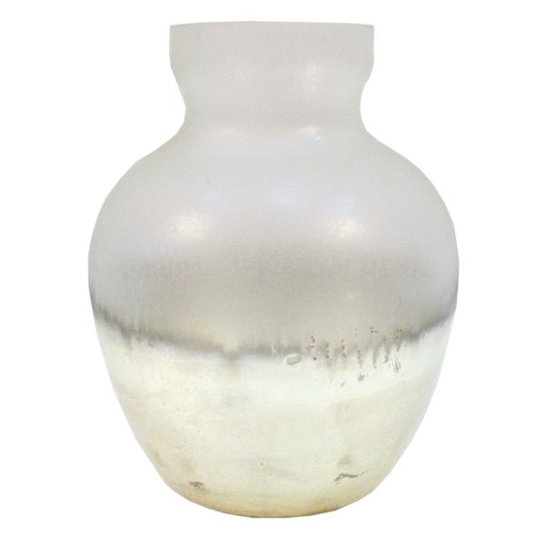 Tracey Boyd Gold Frosted Glass Vase, 8"