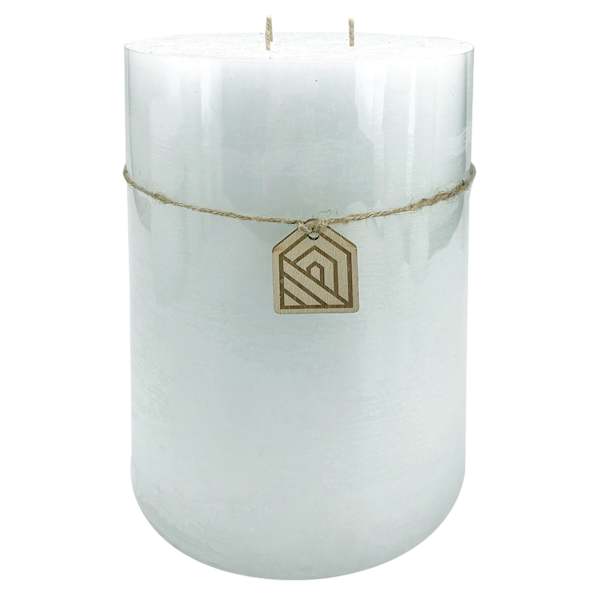 Light Blue Unscented Pillar Candle, 6x8