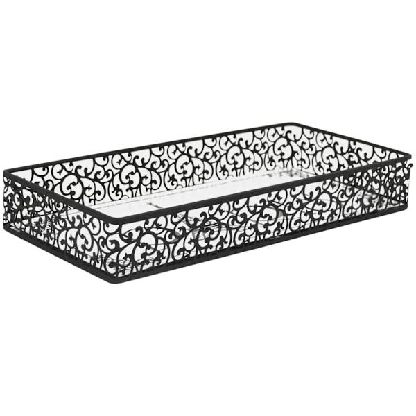 Paris Si Belle Matte Black Wire Rectangle Printed Storage Tray