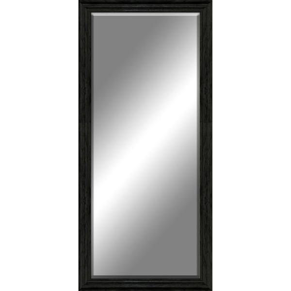 Distressed Black Bevel Leaner Mirror, 29x63