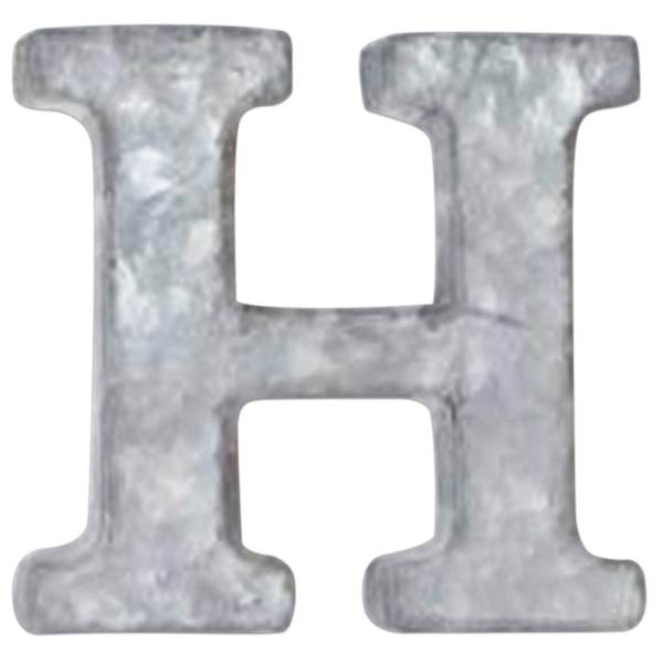12" Galvanized Metal Monogram Wall Art, H