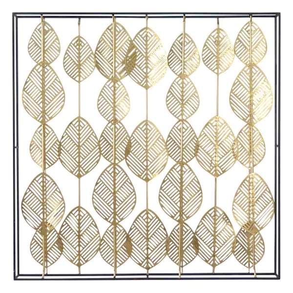 Framed Gold Metal Leave's Wall Art, 32"