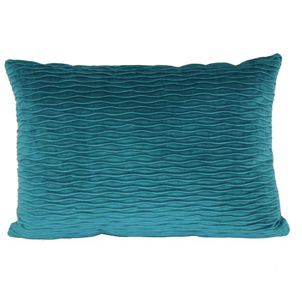 Teal Ripple Textured Plush Throw Pillow, 14x20