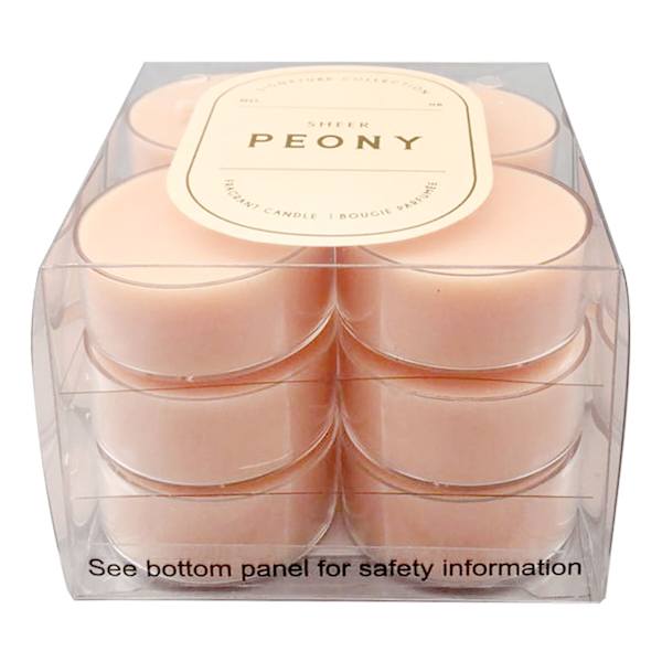 12-Pack Sheer Peony Scented Tealight Candles