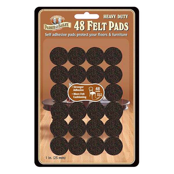 48-Pack Black Felt Furniture Pads, 1"
