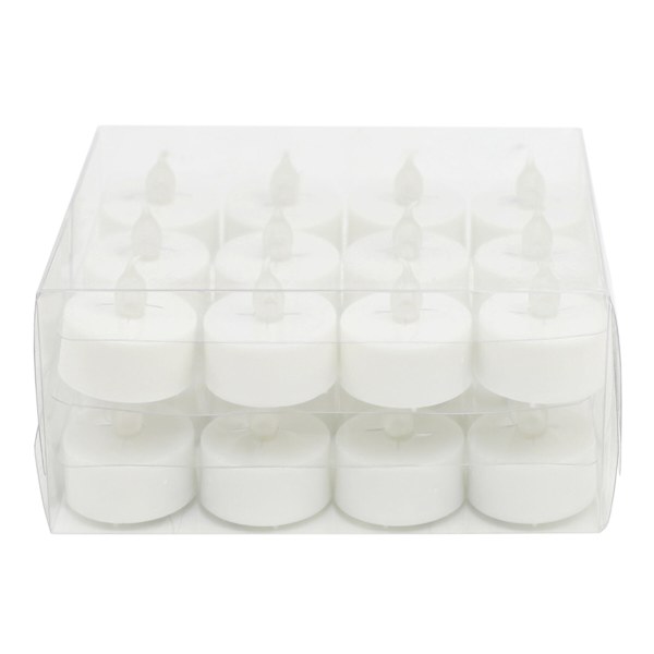 24-Pack White LED Tealight Candles with 6 Hour Timer
