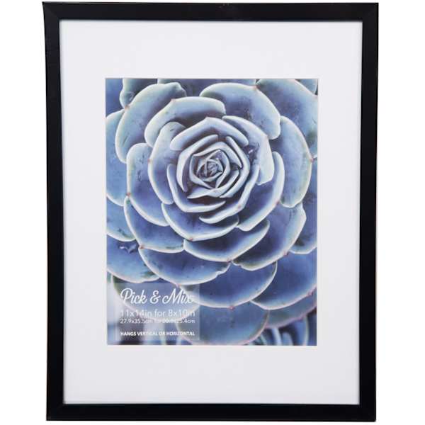 Pick & Mix 11x14 Matted to 8x10 Linear Wall Frame, Black