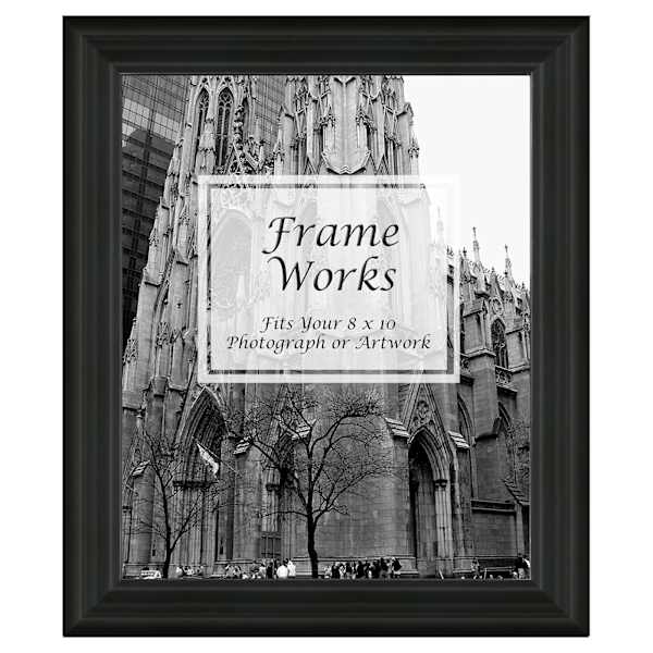 Wide Black Ridged Wall Frame, 8x10