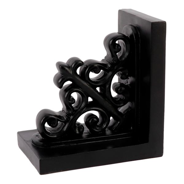 Providence 1-Piece Black Scrolled Bookend, 5.5"