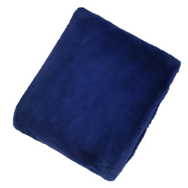 Navy Blue Faux Fur Throw Blanket, 50x60