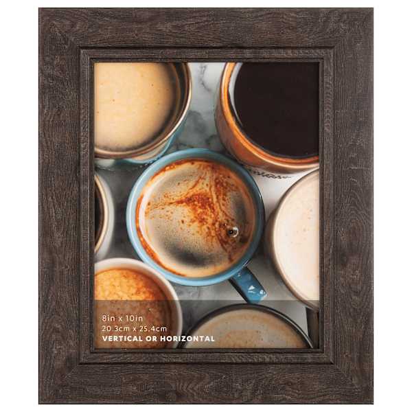 Black Barn Wood Flat Profile with Inner Line Wall Frame, 8X10