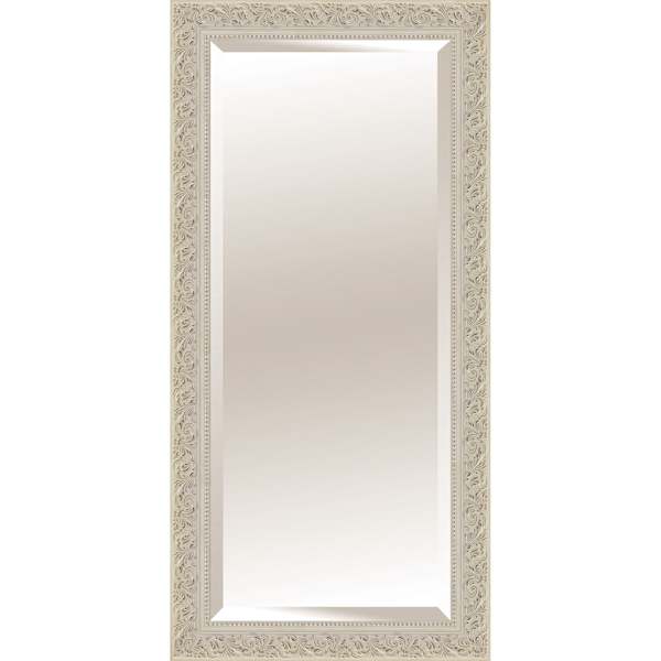 Antique White Solid Wood Leaner Mirror, 30x66