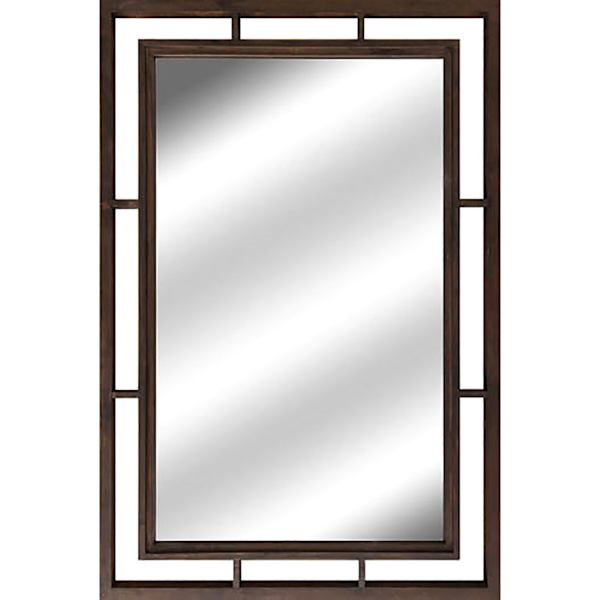 Wood Open Framed Rectangle Wall Mirror, 24x36