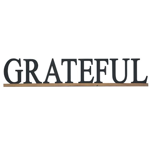 Honeybloom Grateful Wooden Wall Sign, 48"