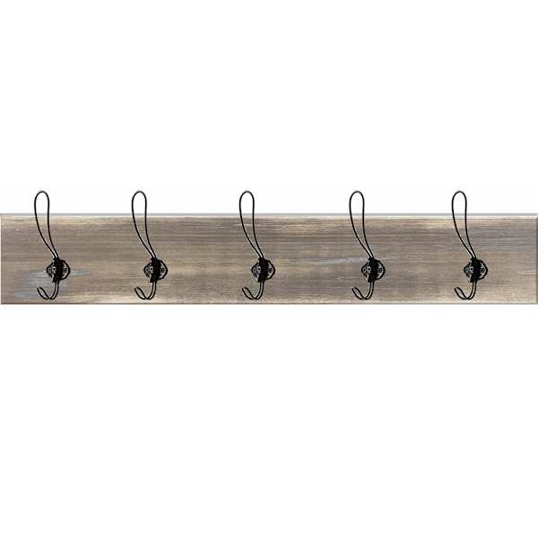 5-Hook Wooden Wall Rack, 6x36