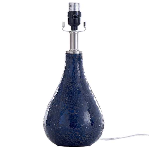 Blue Mosaic Glass Accent Lamp, 15"