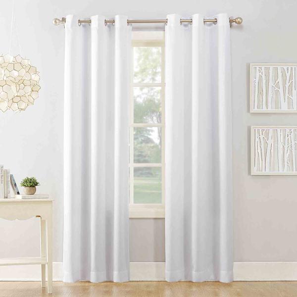 Talita White Room Darkening Grommet Curtain Panel, 63"