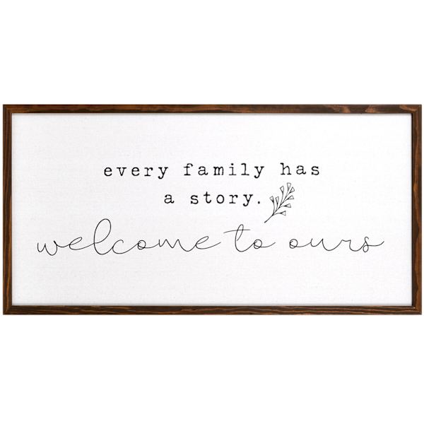Honeybloom Every Family Has a Story Framed Canvas Wall Sign, 32x16