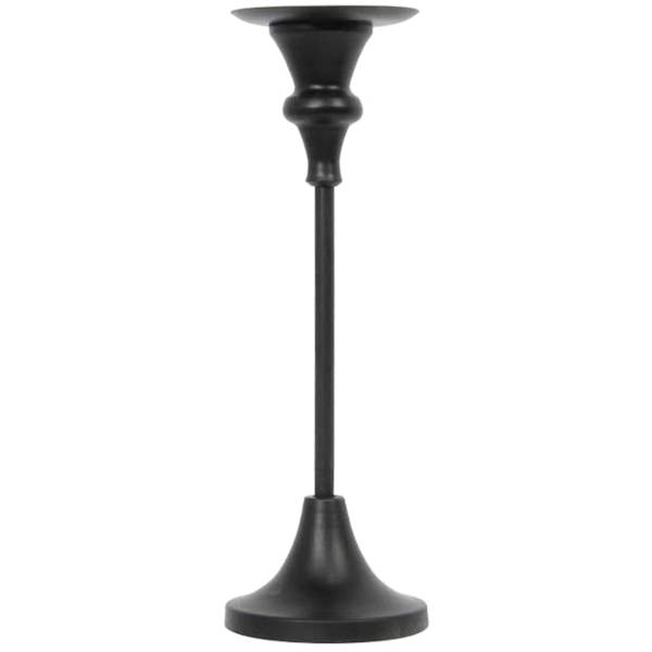Black Metal Pillar Candle Holder, 12"