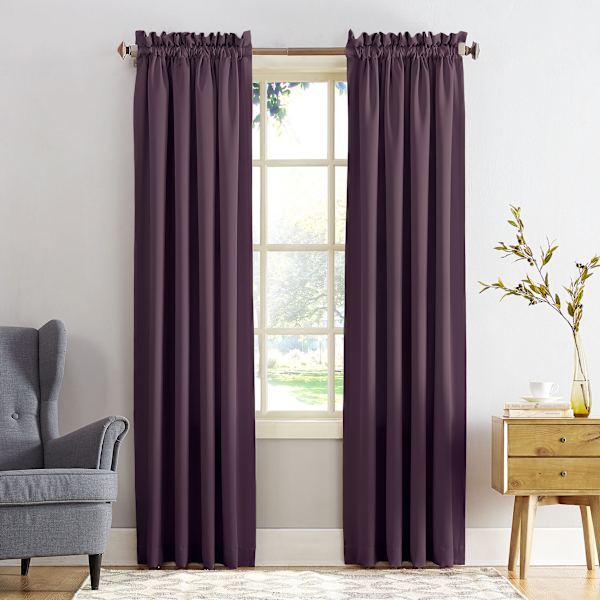 Madison Plum Pole Top Room Darkening Curtain Panel, 84"