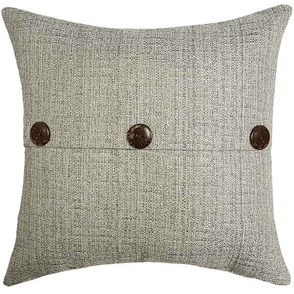 Fiddlestix Linen Premium Square Outdoor Throw Pillow with Buttons, 18"