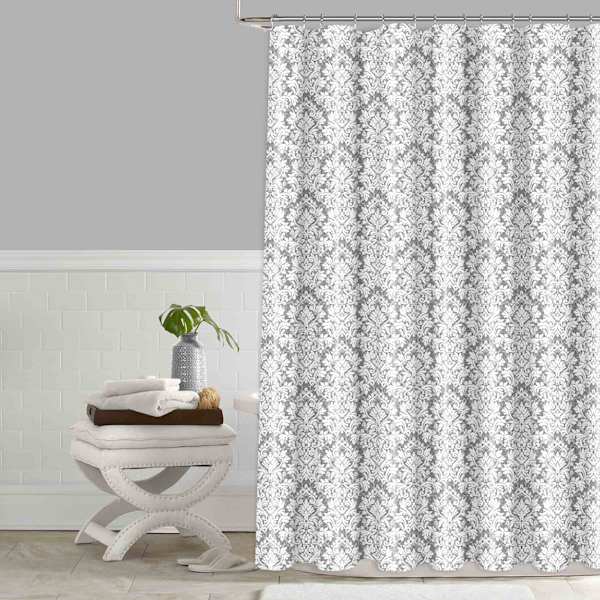 Grace Mitchell Grey Fleur Shower Curtain, 72"