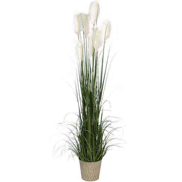 Green Grass Bundle with Metal Planter, 72.5"
