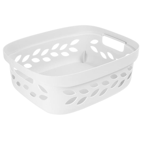 Fleur Cutout White Storage Basket, 11l