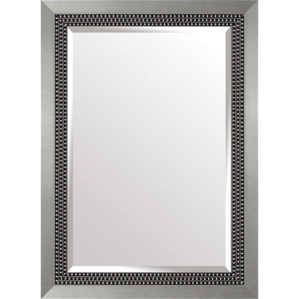 Triple Beaded Silver Rectangle Wall Mirror, 30x36