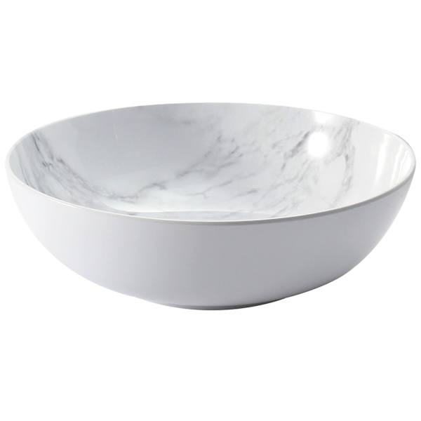 Marble-Look Melamine Salad Serving Bowl, 12"