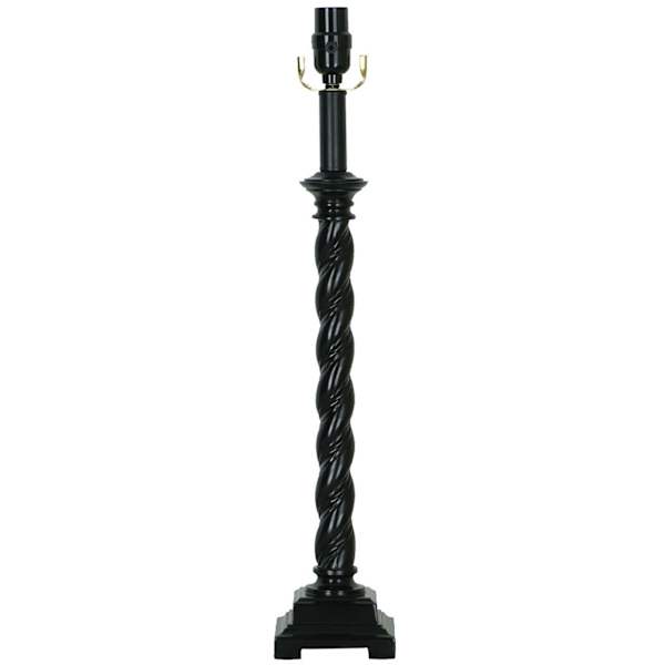 Black Twist Buffet Large Table Lamp Base, 24"