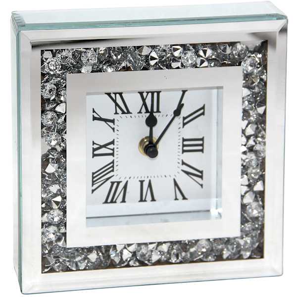 Bling Square Clock with Diamond, 6"