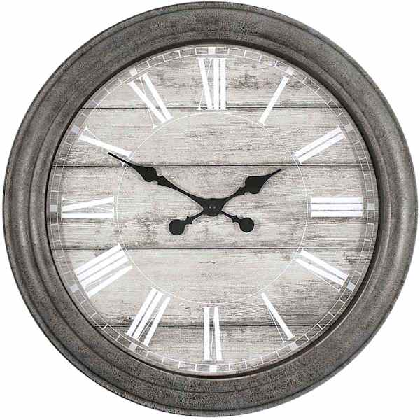 Grey Accent Round Wall Clock, 12"