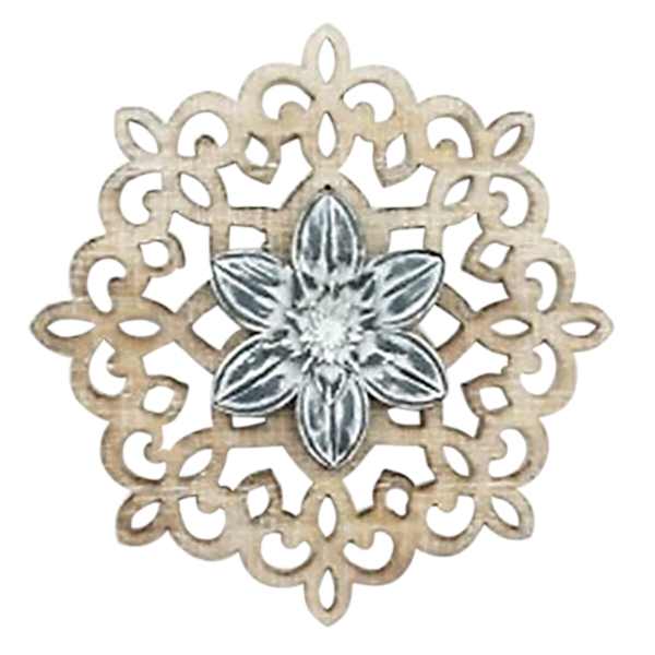 Floral Wooden Medallion Wall Decor, 12"