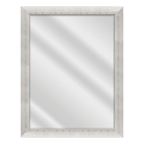 Olivia White & Silver Rectangle Wall Mirror, 43x55