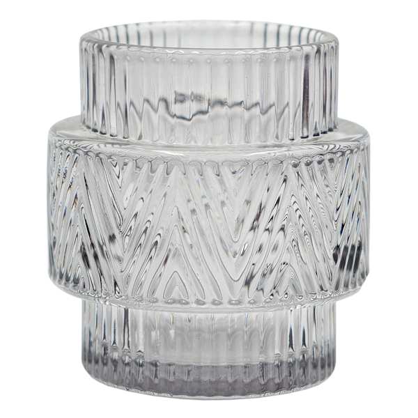 Grey Glass Votive Candle Holder, 3"