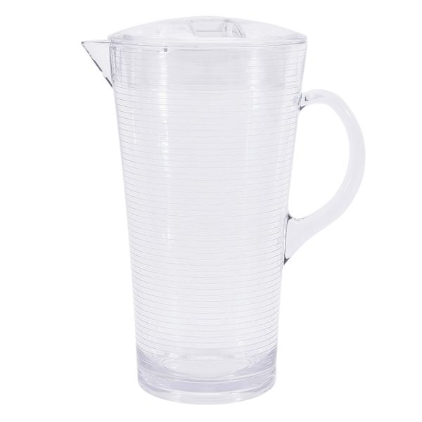 Clear Striped Acrylic Pitcher & Lid, 2qt