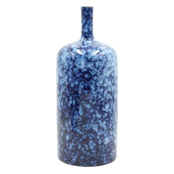 Tracey Boyd Blue Splatter Ceramic Vase, 12.5"
