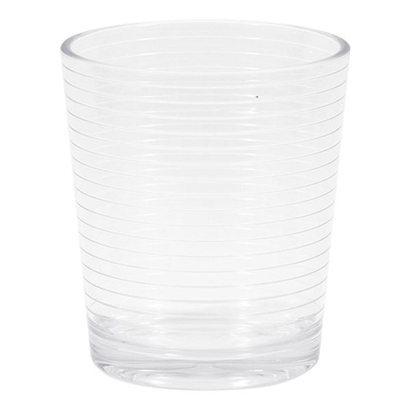 Clear Striped Acrylic Double Old Fashioned Glass