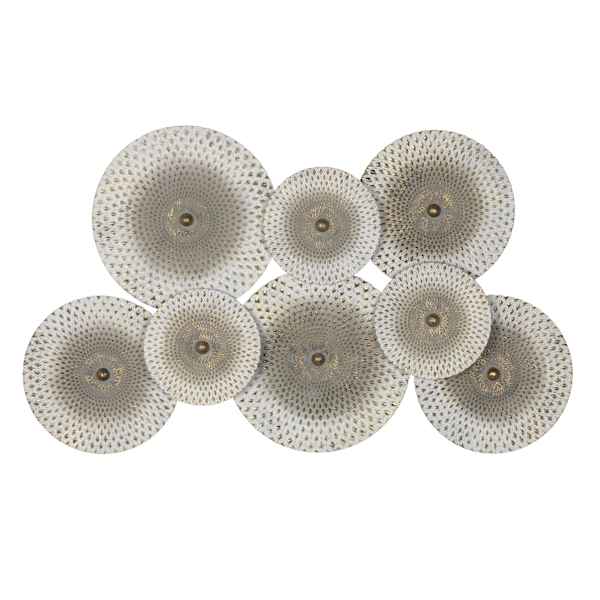 White Metal Plates Centerpiece Wall Decor, 41x24