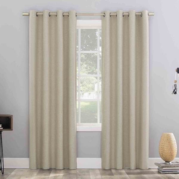 Sun Zero Taupe Blackout Grommet Curtain Panel, 84"