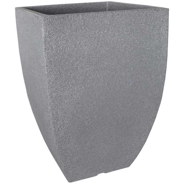 Japi All-Weather Charcoal Grey Square Modern Outdoor Planter, Large